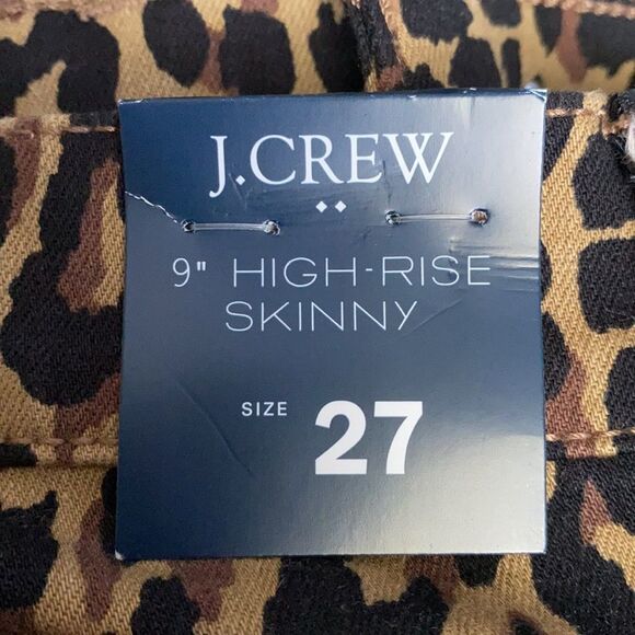 NEW J.Crew Leopard 9” Rise Button Fly Skinny Jeans - Picture 7 of 11